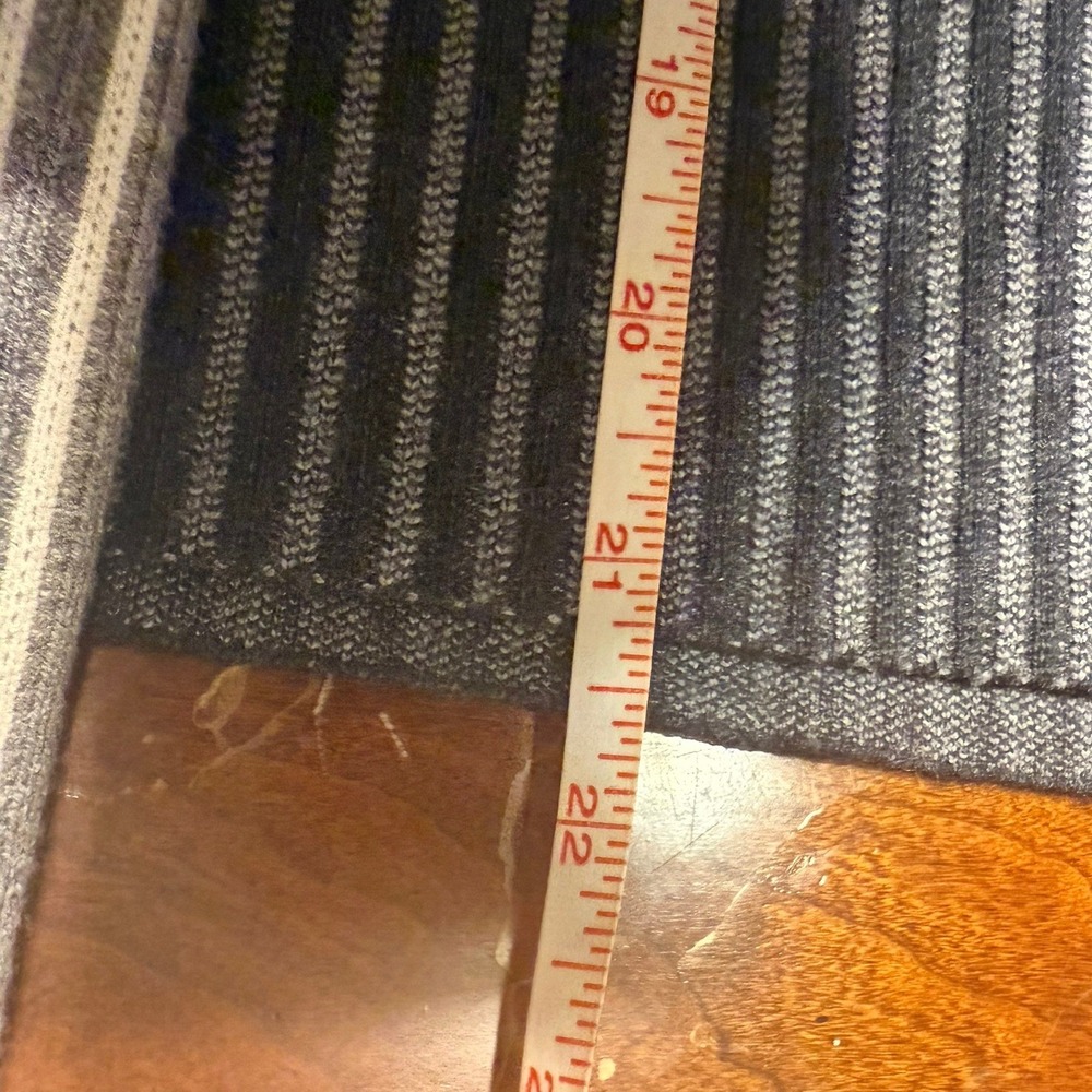 Tahari Women XL Striped Mock Neck Sweater Gray White Stretch‎ Soft - Picture 8 of 10
